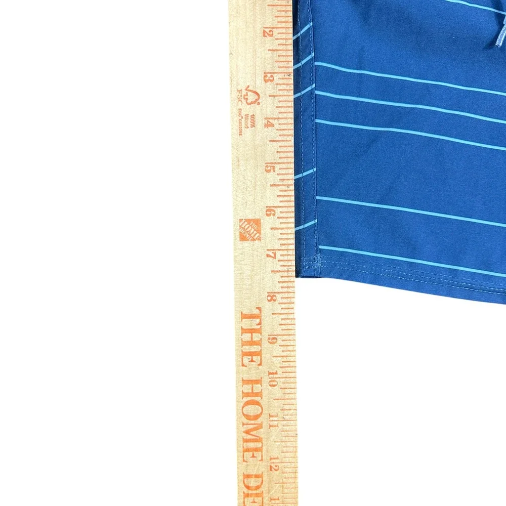 Quiksilver Waterman Collection Mens Blue Striped Summer Board Shorts Size 36